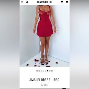 Cute red mini dress from Thatssofetch, worn once, perfect condition.